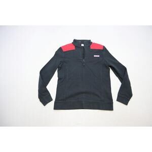 Vineyard Vines 1/4 Zip Sweater Black Red Pullover Womens Size Small